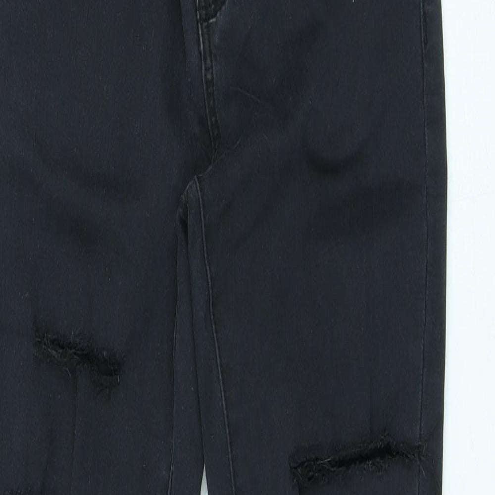 Denim & Co Womens Black Cotton Skinny Jeans Size 8 L28 in Regular Button