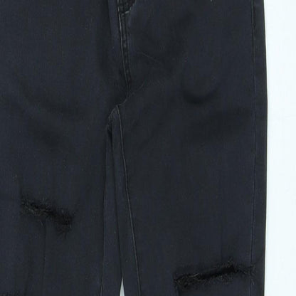 Denim & Co Womens Black Cotton Skinny Jeans Size 8 L28 in Regular Button