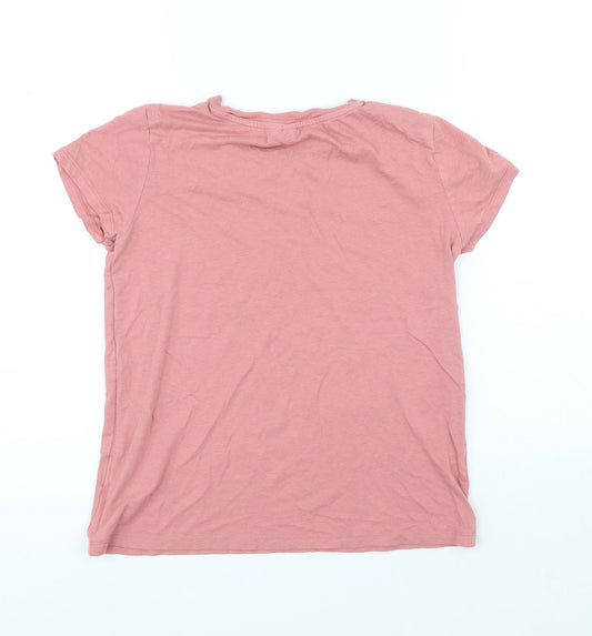 Womens UK Size XS Divided Pink Jersey T-Shirt