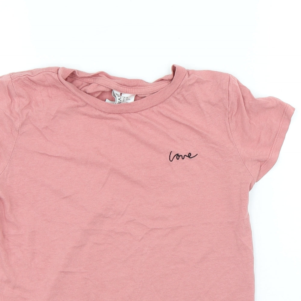 Womens UK Size XS Divided Pink Jersey T-Shirt