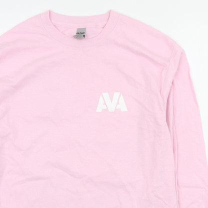 Preworn Womens Pink Cotton Basic Polo Size M Round Neck - AVA