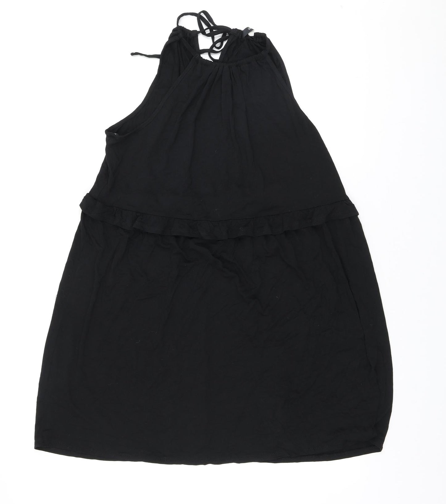 George Womens Black Viscose Mini Size M Halter Tie