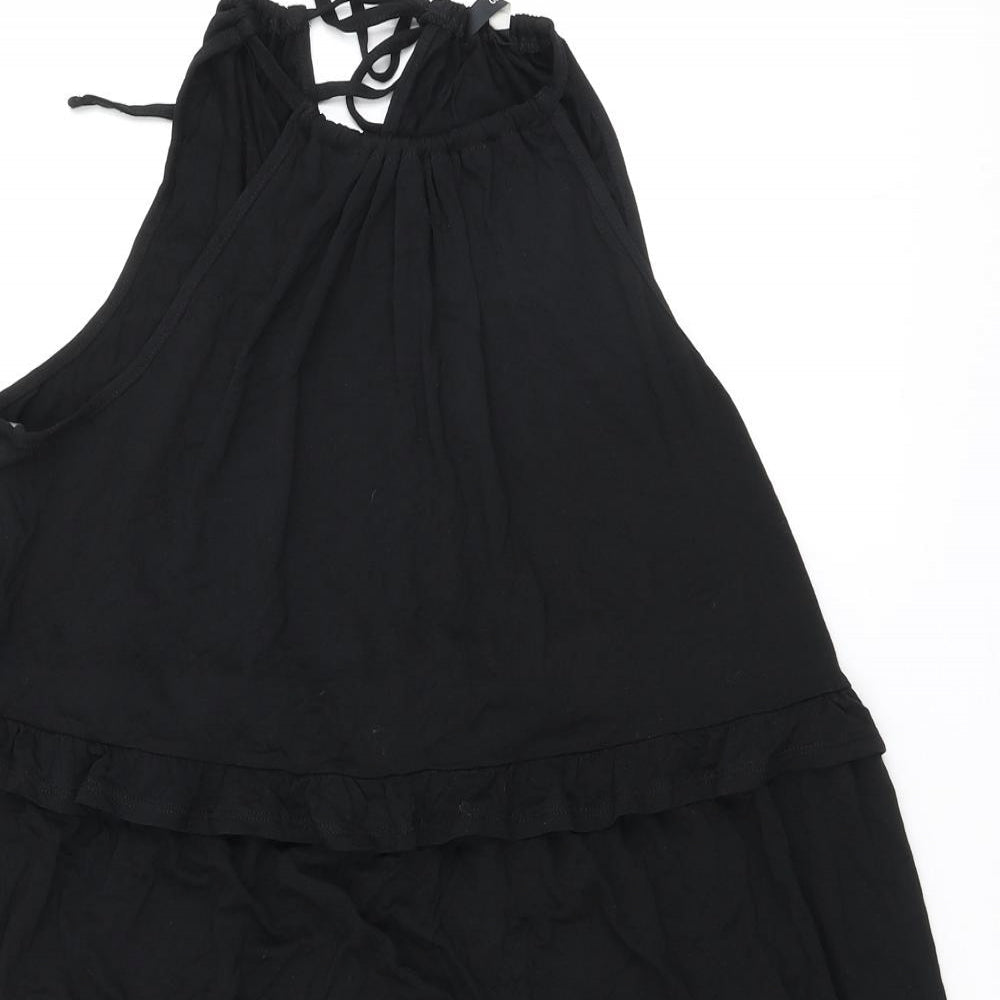 George Womens Black Viscose Mini Size M Halter Tie