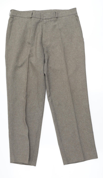 Mens UK Size 34 in Simon Taylor Extra-Slim Fit  Beige Trousers