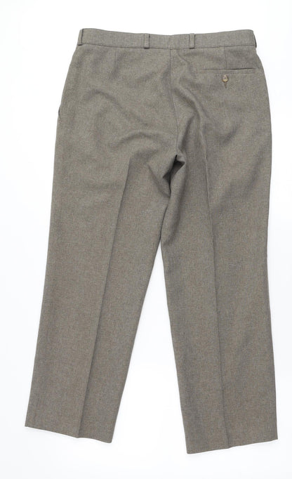 Mens UK Size 34 in Simon Taylor Extra-Slim Fit  Beige Trousers