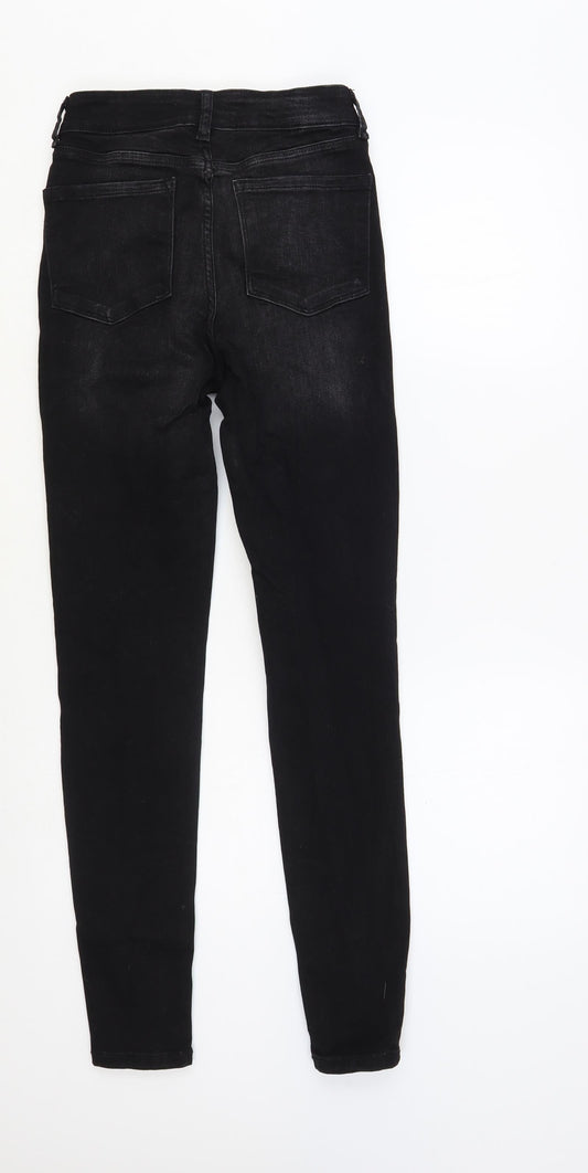 Denim & Co. Womens Black Cotton Skinny Jeans Size 6 L28 in Regular Button