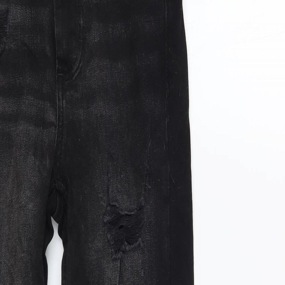 Denim & Co. Womens Black Cotton Skinny Jeans Size 6 L28 in Regular Button