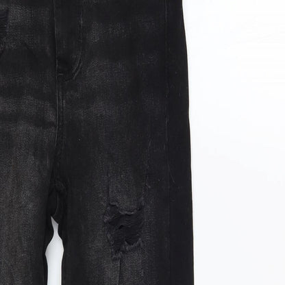 Denim & Co. Womens Black Cotton Skinny Jeans Size 6 L28 in Regular Button