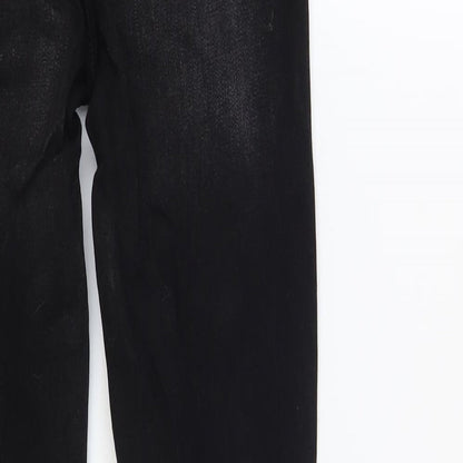 Denim & Co. Womens Black Cotton Skinny Jeans Size 6 L28 in Regular Button