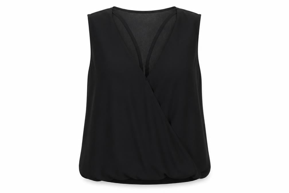 Womens UK Size 10 New Look Black Basic Blouse