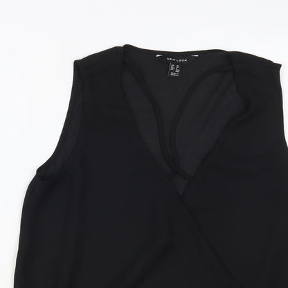 Womens UK Size 10 New Look Black Basic Blouse