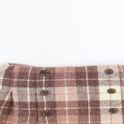 NEXT Girls Pink Plaid Polyester Pleated Skirt Size 5 Years Regular Zip