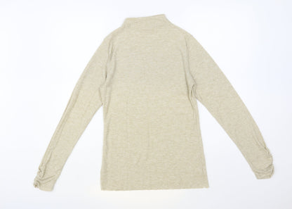 Womens UK Size 12 River Island Beige Basic T-Shirt