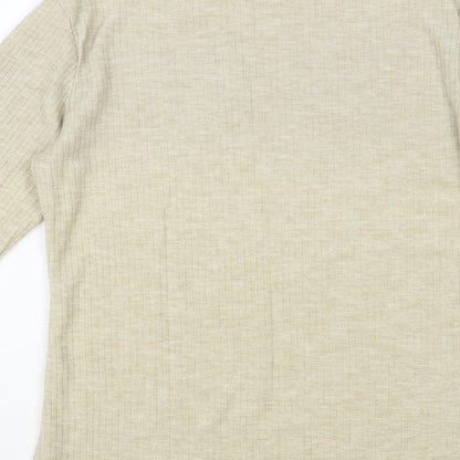 Womens UK Size 12 River Island Beige Basic T-Shirt