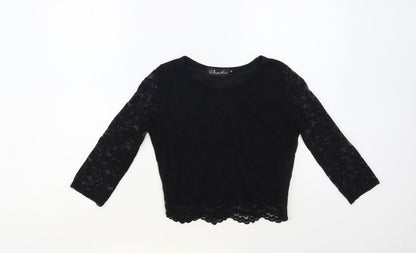 Womens UK Size M Republic Black Cropped Blouse