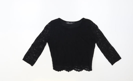 Womens UK Size M Republic Black Cropped Blouse