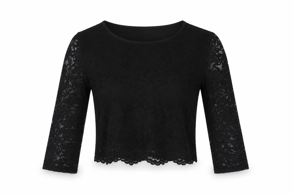 Womens UK Size M Republic Black Cropped Blouse