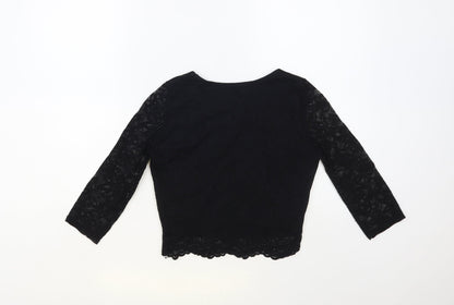 Womens UK Size M Republic Black Cropped Blouse