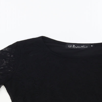 Womens UK Size M Republic Black Cropped Blouse