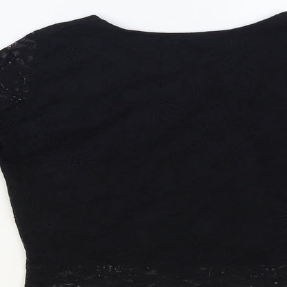 Womens UK Size M Republic Black Cropped Blouse
