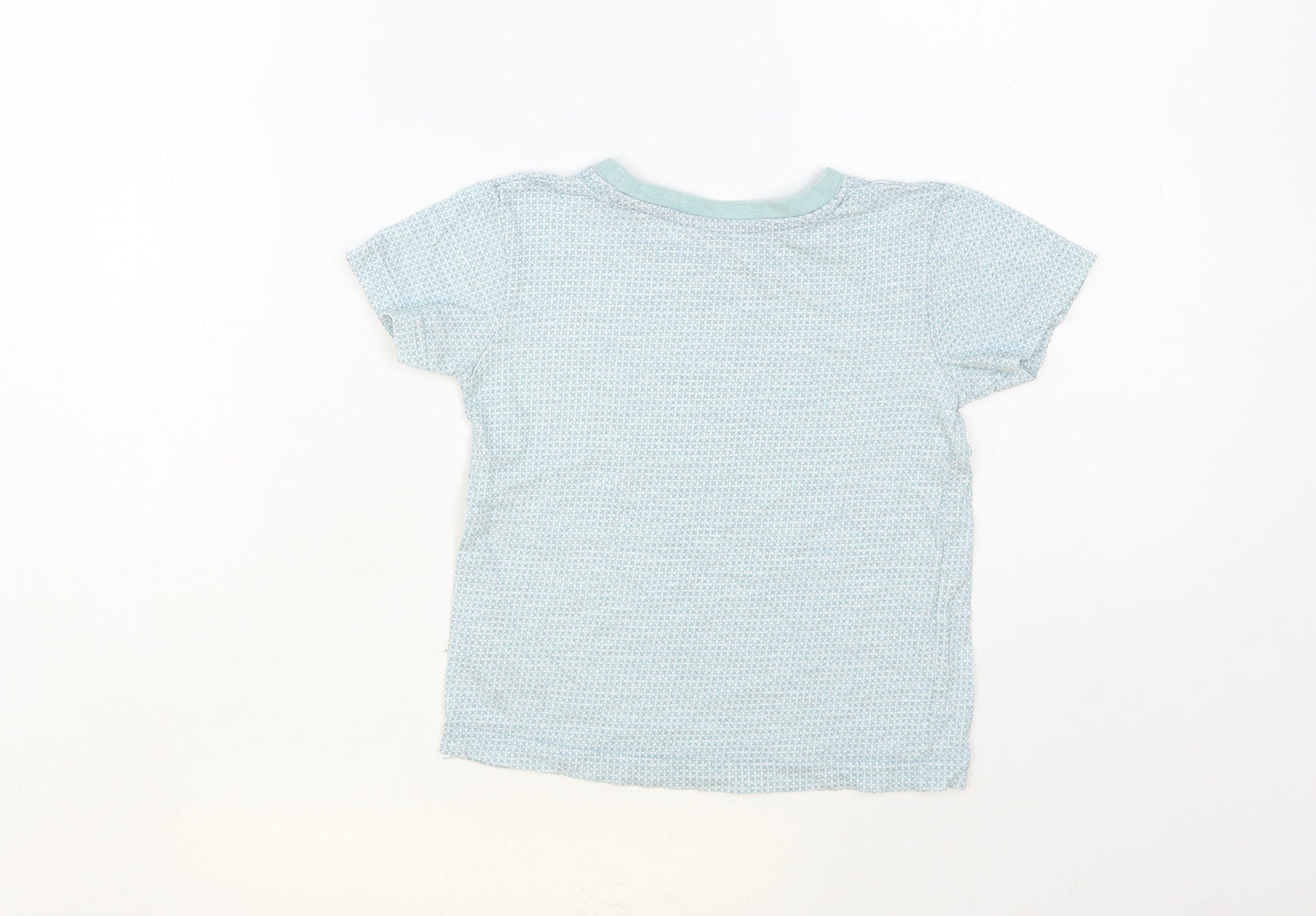 Matalan Baby Blue Geometric Cotton Pullover T-Shirt Size 18-24 Months Crew Neck Pullover
