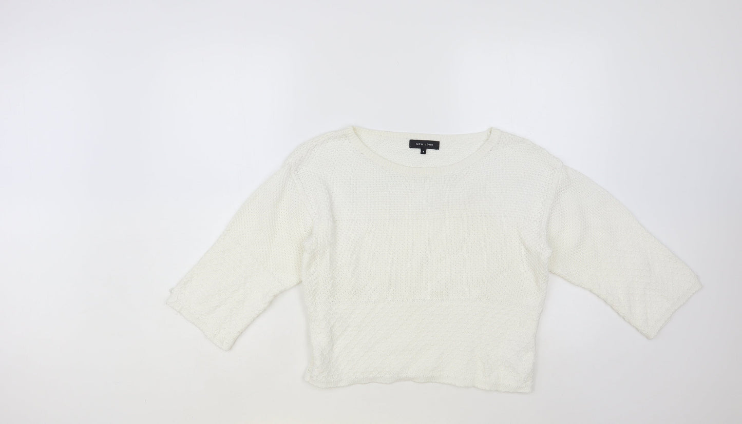 Womens UK Size 8 New Look White Pullover Jumper