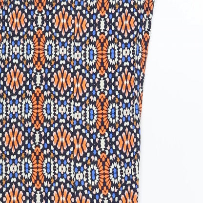 New Look Womens Multicoloured Geometric Viscose Tank Dress Size 8 Scoop Neck Pullover