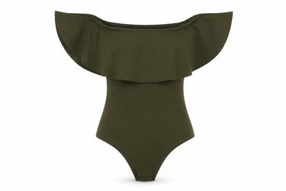 Blue Vanilla Womens Green Polyester Bodysuit One-Piece Size 8 Snap