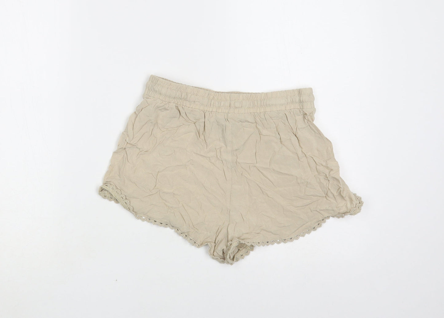 Atmosphere Womens Beige Viscose Hot Pants Shorts Size 8 L3 in Regular Pull On