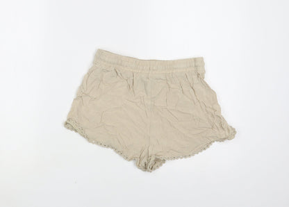 Atmosphere Womens Beige Viscose Hot Pants Shorts Size 8 L3 in Regular Pull On