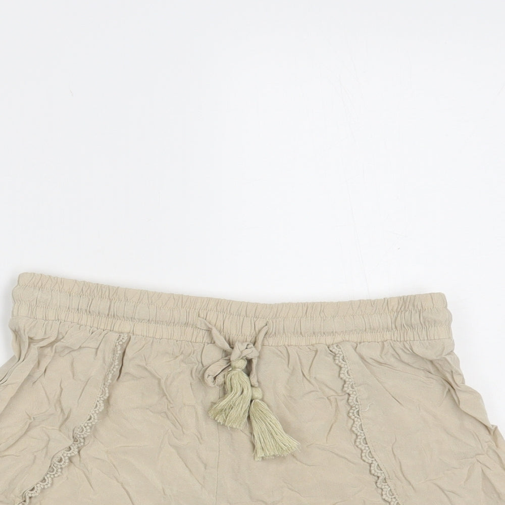 Atmosphere Womens Beige Viscose Hot Pants Shorts Size 8 L3 in Regular Pull On