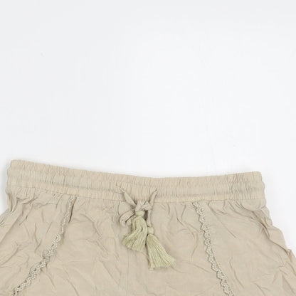 Atmosphere Womens Beige Viscose Hot Pants Shorts Size 8 L3 in Regular Pull On