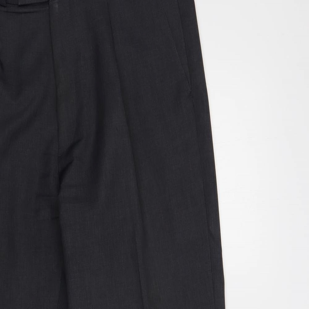 TU Mens Grey Polyester Dress Pants Trousers Size 34 in L29 in Regular Button