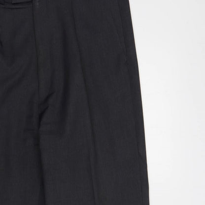 TU Mens Grey Polyester Dress Pants Trousers Size 34 in L29 in Regular Button