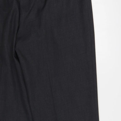 TU Mens Grey Polyester Dress Pants Trousers Size 34 in L29 in Regular Button