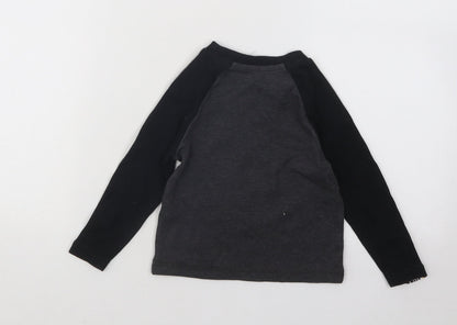 George Boys Grey Cotton Basic T-Shirt Size 12-18 Months Round Neck Pullover - Pudsey Bear Children in Need