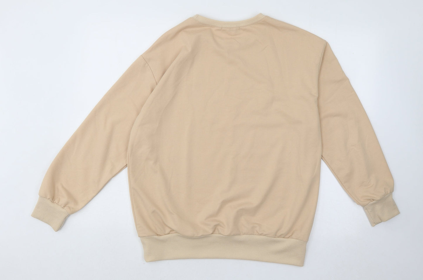 SheIn Womens Beige Cotton Pullover Sweatshirt Size M Pullover - No Rain No Flowers