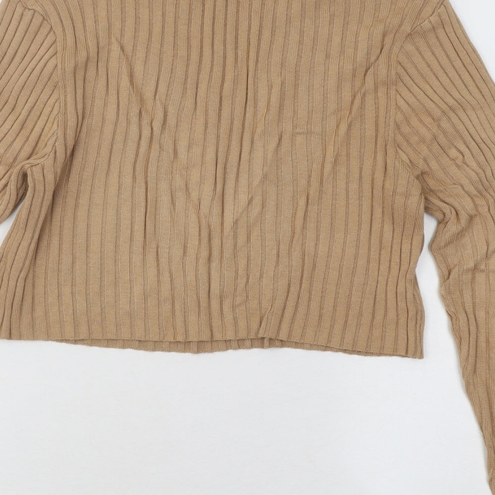Primark Womens Beige Round Neck Viscose Pullover Jumper Size 10