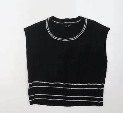 SheIn Womens Black Scoop Neck Acrylic Vest Jumper Size S