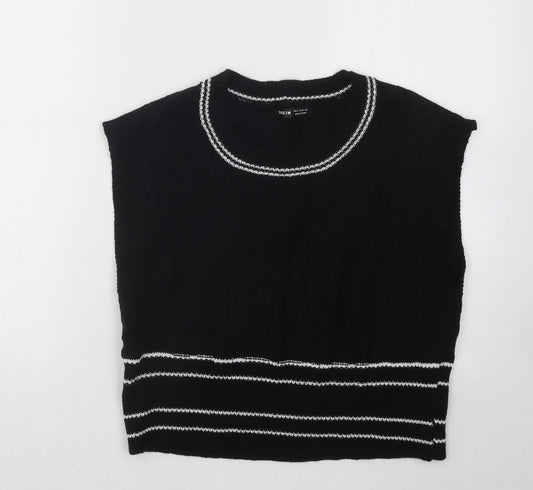 SheIn Womens Black Scoop Neck Acrylic Vest Jumper Size S
