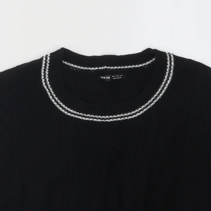 SheIn Womens Black Scoop Neck Acrylic Vest Jumper Size S