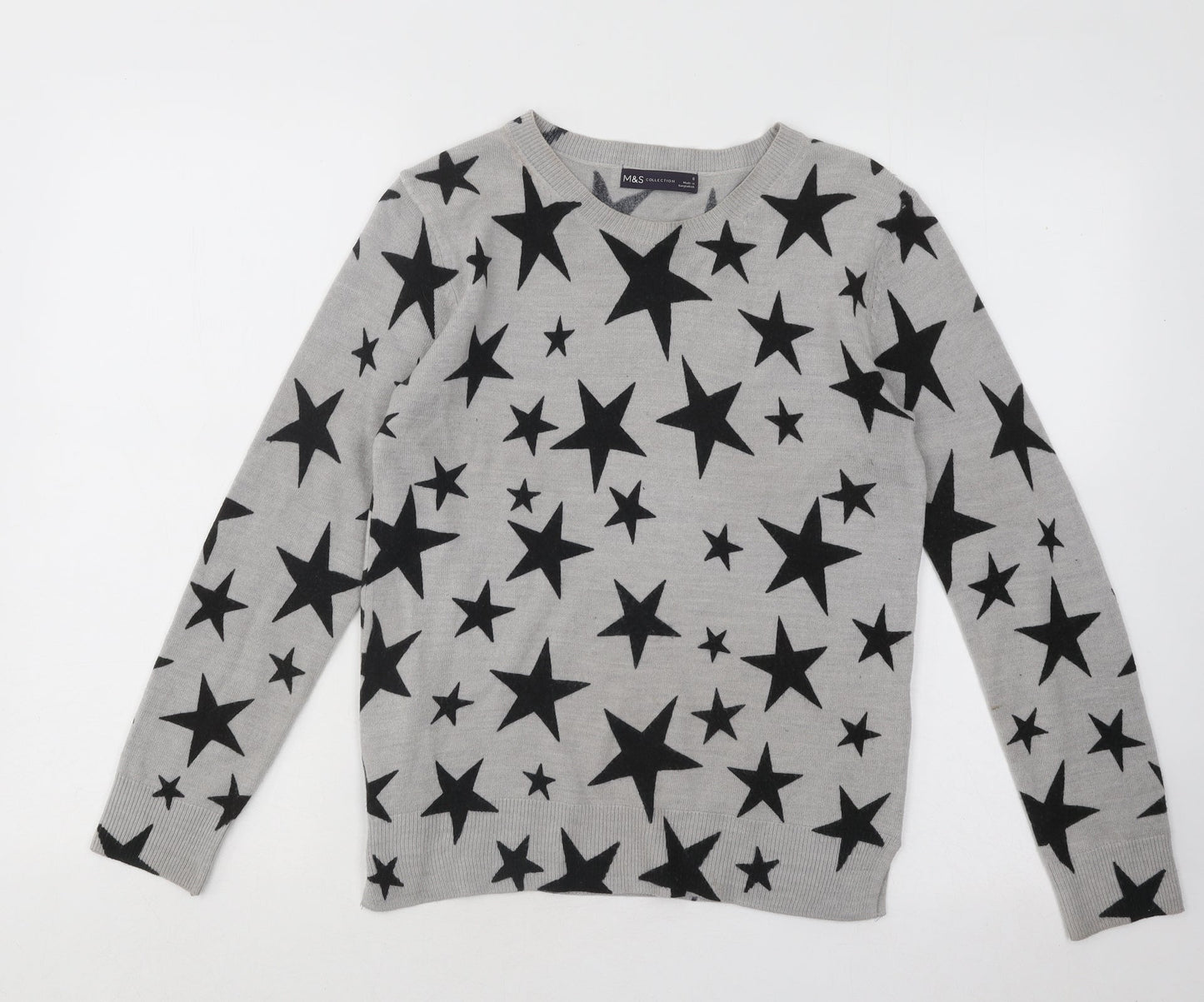 Womens UK Size 8 Marks and Spencer Grey Pullover Jumper