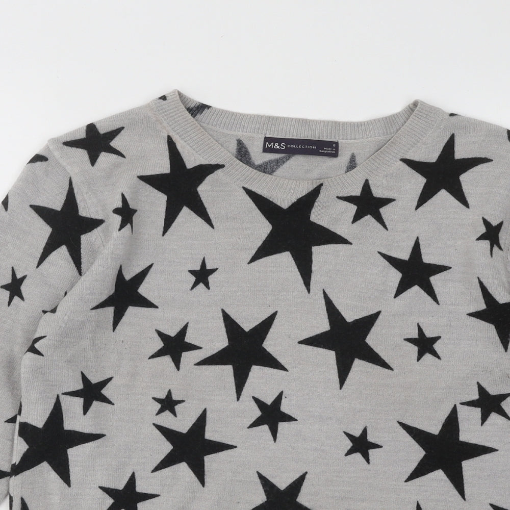 Womens UK Size 8 Marks and Spencer Grey Pullover Jumper