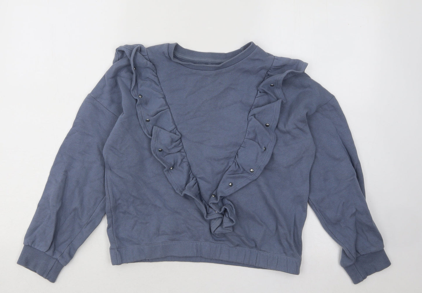 Dunnes Stores Girls Blue Cotton Pullover Sweatshirt Size 12-13 Years Pullover