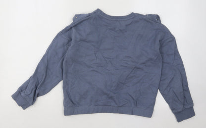 Dunnes Stores Girls Blue Cotton Pullover Sweatshirt Size 12-13 Years Pullover