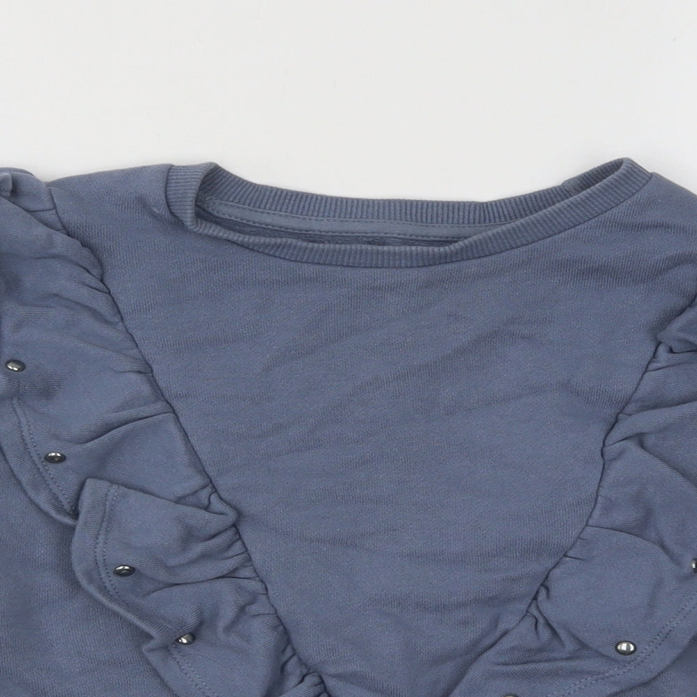 Dunnes Stores Girls Blue Cotton Pullover Sweatshirt Size 12-13 Years Pullover