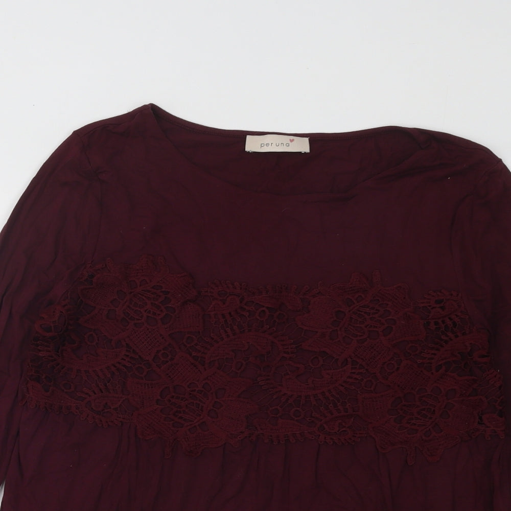 Womens UK Size 12 Marks and Spencer Red Pullover Jumper