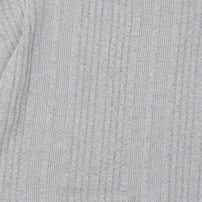 SheIn Womens Grey Round Neck Polyester Pullover Jumper Size S