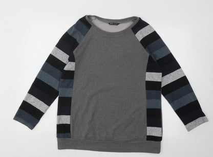 SheIn Womens Multicoloured Round Neck Striped Polyester Pullover Jumper Size M