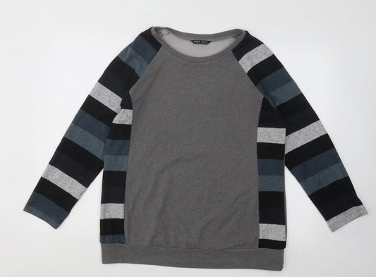 SheIn Womens Multicoloured Round Neck Striped Polyester Pullover Jumper Size M